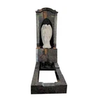 Carrara White Angel Headstones with Blue Pearl Monument