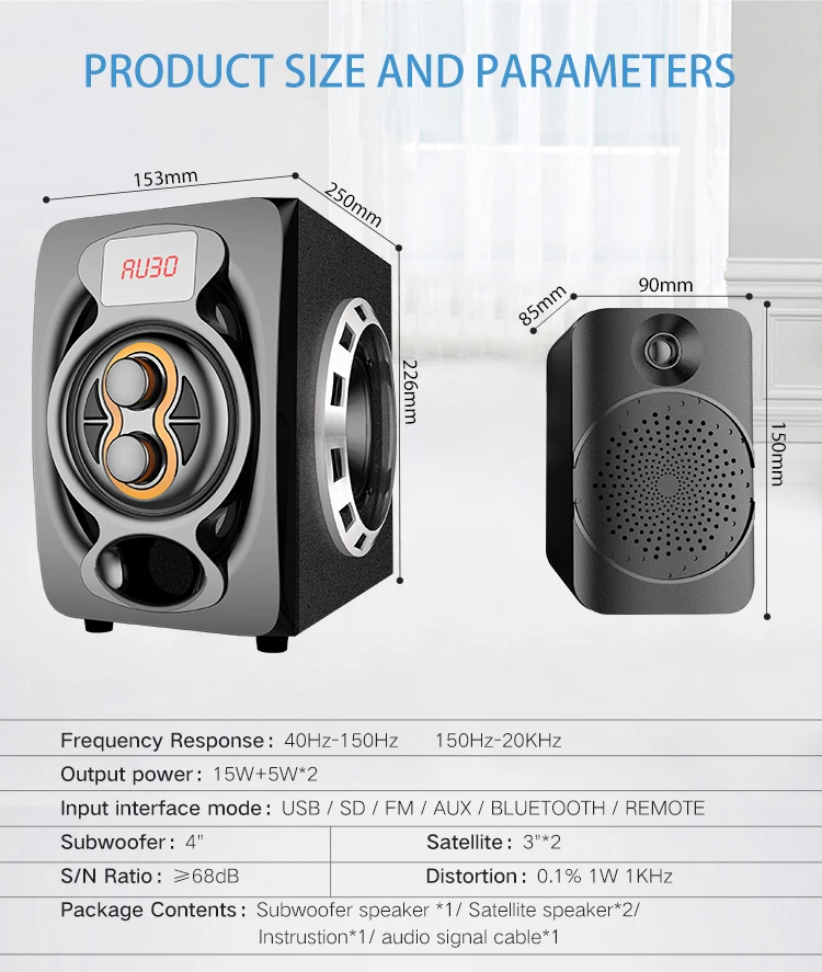 Best Loud Active 2.1 Home Theater Super Bass Multimedia Professional Speaker - ANKUX.COM