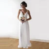 Informal Wedding Dress 2019 Beach Bride Dress Chiffon Lace Appliques Backless Cheap Modest Hot Sale