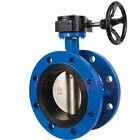de90mm 3" kitz flexible double flange connection iron cast manual butterfly valve for water