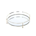 2020 Hot sale vanity decorative metal silver round serving mirror tray