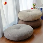 Linen Floor Pillow Seating Cushion seating cushion with Removable Zippered Cover Thick Round 18"