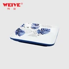 6 inch restaurant porcelain dinnerware square crockery plate with leaf pattern