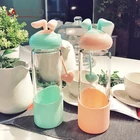 Factory Custom Gift Box Promotion 2020 350ml cute glass bottle with silicone cover