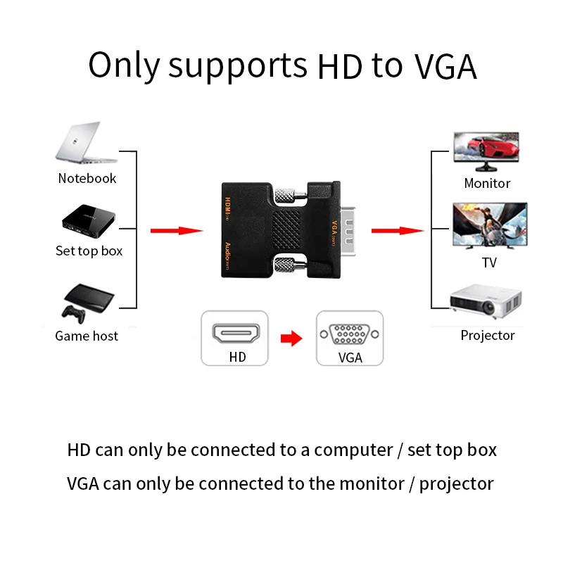 High performance hd-a female to vga male 3.5audio adapter converter - ANKUX.COM
