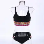 Traditional Ethnic embroidery sport two pieces custom bikini women swimsuit