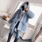 2019 College Style Winter horn button jacket Wool large grain sheep sheared Coat