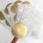 Customizable Self Adhesive Weed Labels Thank You Gold Foil Embossed Paper Stickers Circle