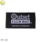 Cheap custom logo woven arm label damask woven clothing label neck collar label