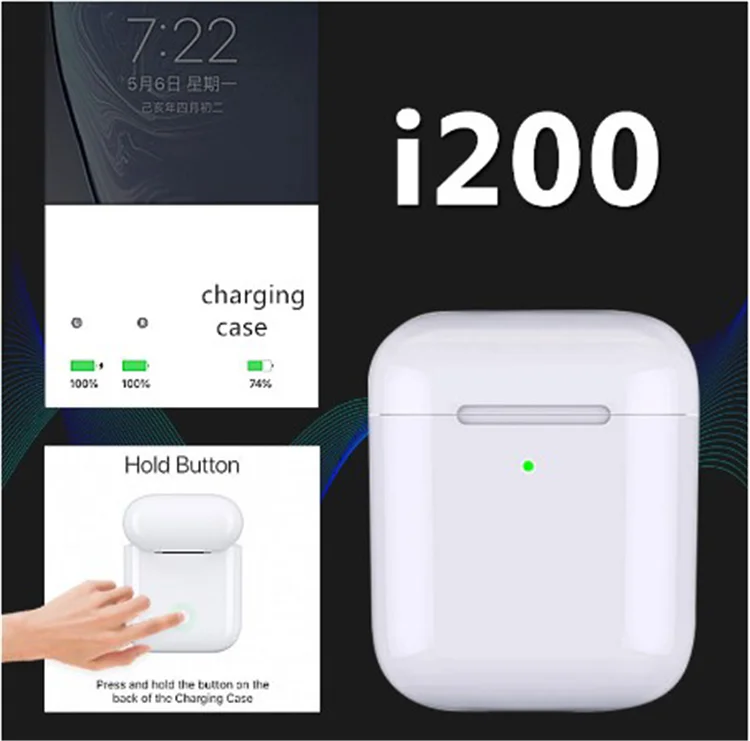 Newest TWS I100 I200 Twins True Wireless 5.0 Touch Control Bluetooth Earphones Earbuds with Pop up Wireless Charging - ANKUX.COM