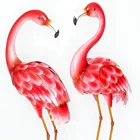 Durable Outdoor Sculptures Home Patio Decor Tall Metal Pink Flamingos Statues