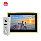 10 inch touch screen 4 wired video door phone with auto recording function 1 door bell with 4 camera screens
