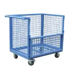 Warehouse Equipment Storage Cages Selective Wire Steel Cage Pallet Rack With Wheels