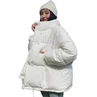 Winter Jacket Stand Collar Female Down Coat Oversized Womens Short Parka