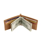 Best branded italian genuine leather wallet with money clip handmade minimalist rfid wallet bifold slim mens wallet