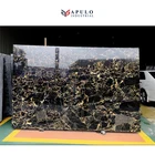 Black Portoro And Golden Slab Black Stone Marble Tile