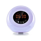 Circular Alarm Clock Speaker with Phone Charger with Motion Sensor Night Kid Color Changing Led Lights Night-light