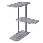 Customizable Floating Rustic 3-Tier Corner wood plastic kitchen wall shelf