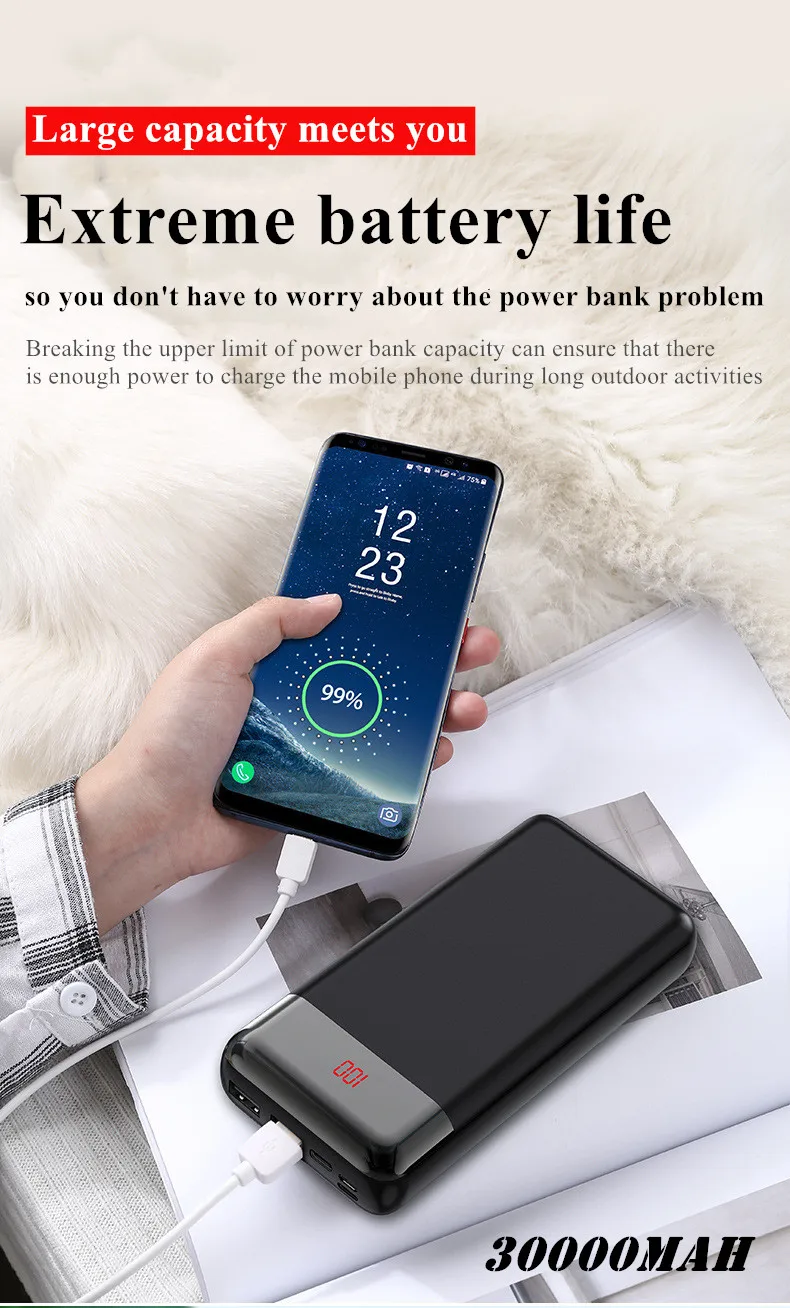 ome Hot selling electronics products portable power banks dual USB output super high capacity 30000mAh power bank for laptop - ANKUX.COM