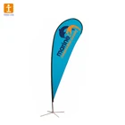 Custom trade show feather teardrop beach flag with poles and flag stand