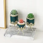 Art Pot Flowerpot Nordic Ins Iron Art Marble Ceramic Vase Flowerpot Succulent Pot