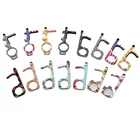 Silicone cell mobile touch screen phone stand holder door opener edc keychain with rubber tip