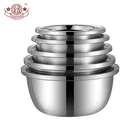 Eco-Friendly Stainless Mixing Bowls Home Kitchen Multi-functional Deep High Size Stainless Steel Mixing Bowls Salad Bowl