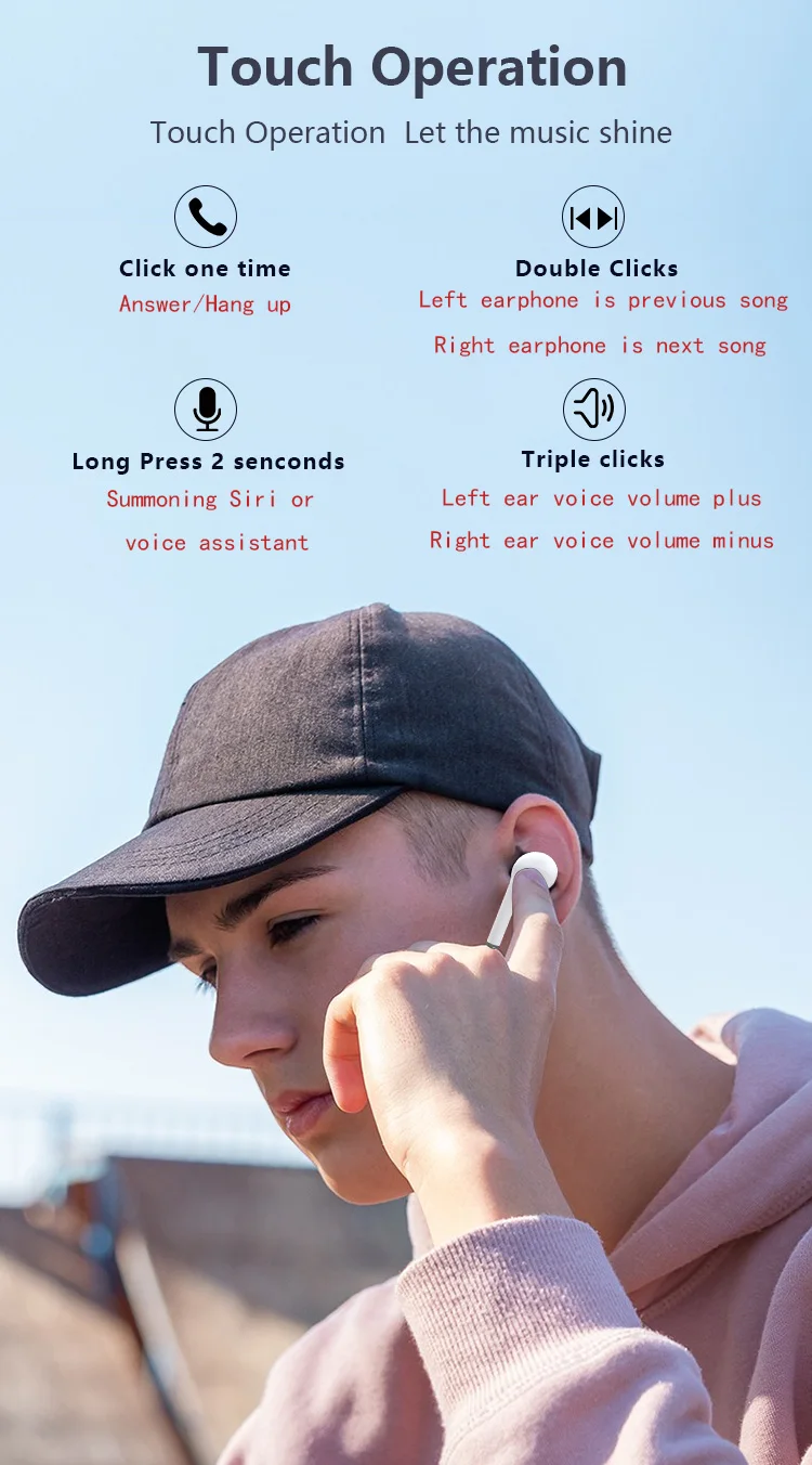 Original ENLE Factory TW50 OEM BT 5.0 Wireless Bluetooth Earphone Wireless TWS Earbuds - ANKUX.COM