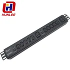 Horizontal 1.5U 12 way IEC C13 C19 mixed PDU with overload protection