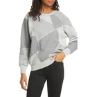 Sweatshirt Gray Fashionable Women Patch Sweatshirt Custom Women Gray Sweatshirt
