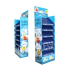 Custom Corrugated Cardboard 6 Shelf Floor Display Stand,FSC Approved Cardboard Stand Up Display