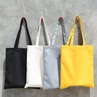 Wholesale custom printed logo eco friendly reusable Plain Tote Bags foldable canvas cotton shopping bags