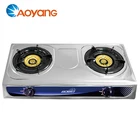 Factory Produced China Manufacturer Stainless Steel 2 Burners Gas Cooker Stove