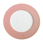 Blue Color Charger Plates Wedding Bone China Plate Custom Logo Handmade Gold Rim Ceramic Bone China Banquet Event Plate