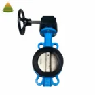 10 inch Soft Seat Worm Gear Wafer Type Geared Handwheel Butterfly Valve