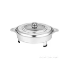 Fast food serving dish 410stainless steel round food warmer with stainless steel combined glass cover DONGZHAOWEI