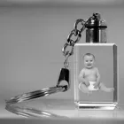 Light keychain cool 3D laser photo Chinese supplies low price led crystal keychain