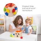 Wooden Toy Kids Geometric Pull Along Wooden Educational Toy Shape Sorter Cube Game For Toddler