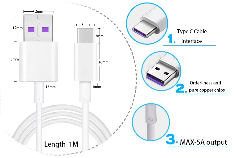 Factory Wholesale Super speed 5A USB-3.1 Type c Cable Usb Cables 3.0 Fast Chargers For Huawei For Android Mobile Phones - ANKUX.COM