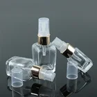Free samples 30ml glass mist spray bottle 50ml square glass lotion bottle with silver aluminum sprayer (GSA28)