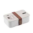 Square Food Use 1100ML Husk Fiber Silicone Nylon kids Lunch Box Sets Reusable Bento Box