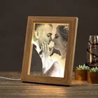 Indoor Home Decor USB Driver Acrylic Backlit Wooden Picture Light LED Photo Frame