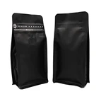 Resealable recycle flat bottom coffee bean packaging bags with valve