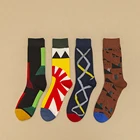 2019 autumn and winter season new geometric pattern men and women cotton socks