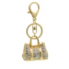 Customized manufacturer 3d crystal fox keychain women bag accessories