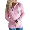 Factory Price Ladies Hoody 2 Pockets Custom Logo Pink zipper Hoodie Women