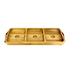 Cheap Price Acacia Serving Tray with Three Organizers handles