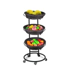 Popular New Design Supermarket Three Layers Vegetable Basket Stand