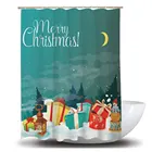 Custom digital printing christmas shower curtains for bathroom