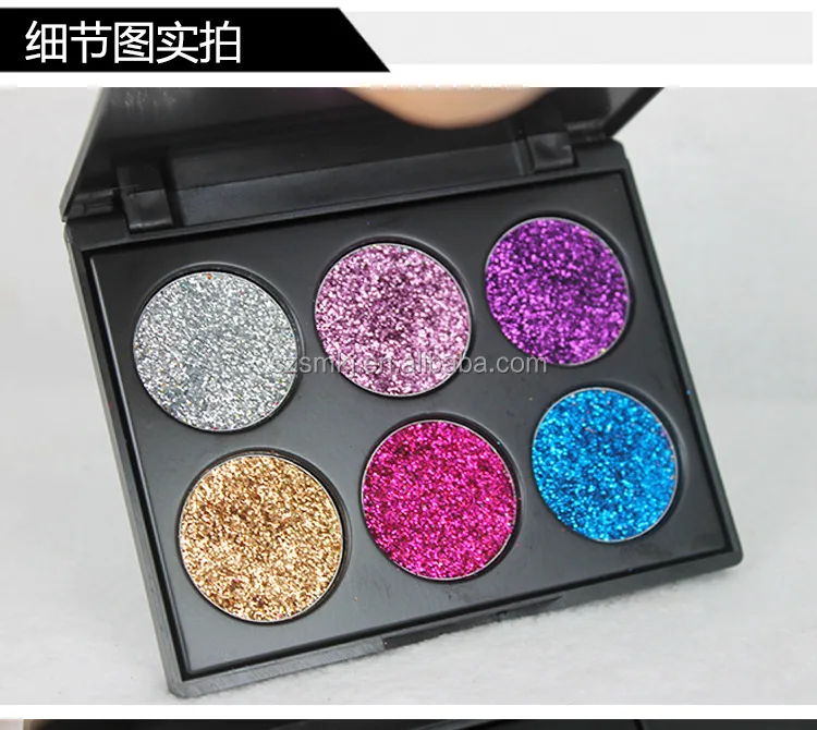 6 colors sequin diamond eyeshadow beauty super shiny metallic